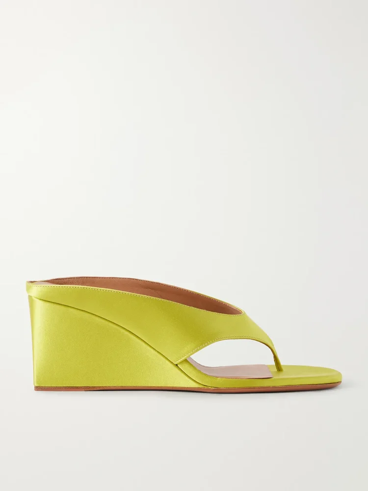 tong 75 satin wedge sandals