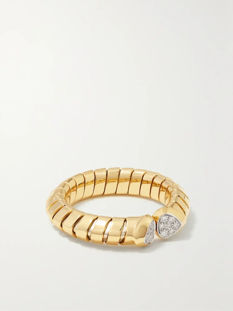 Trisolina 18-karat gold, silver and diamond ring