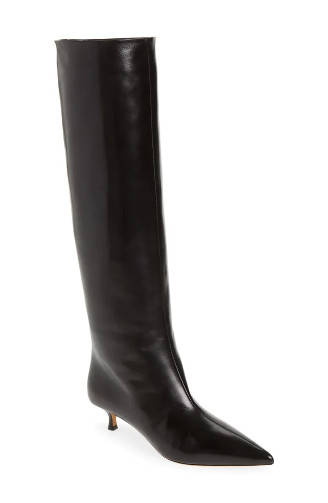 Babouche Kitten Heel Knee High Boot