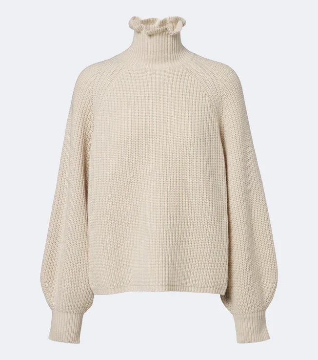 Ribbed-knit wool and cashmere sweater