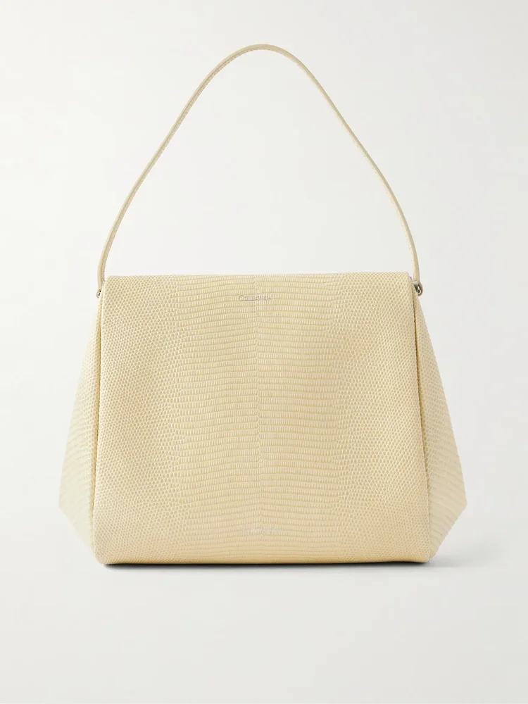Tina snake-effect leather clutch bag