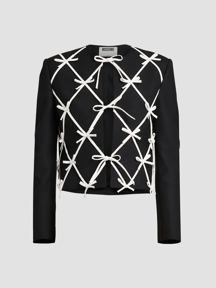 Bow Wool Knit Jacket