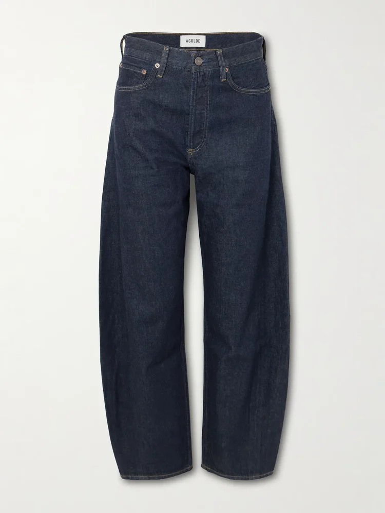 Luna Pieced high-waist barrel-leg jeans