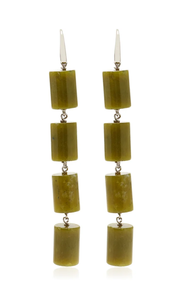 Edith Sterling Silver Jade Earrings