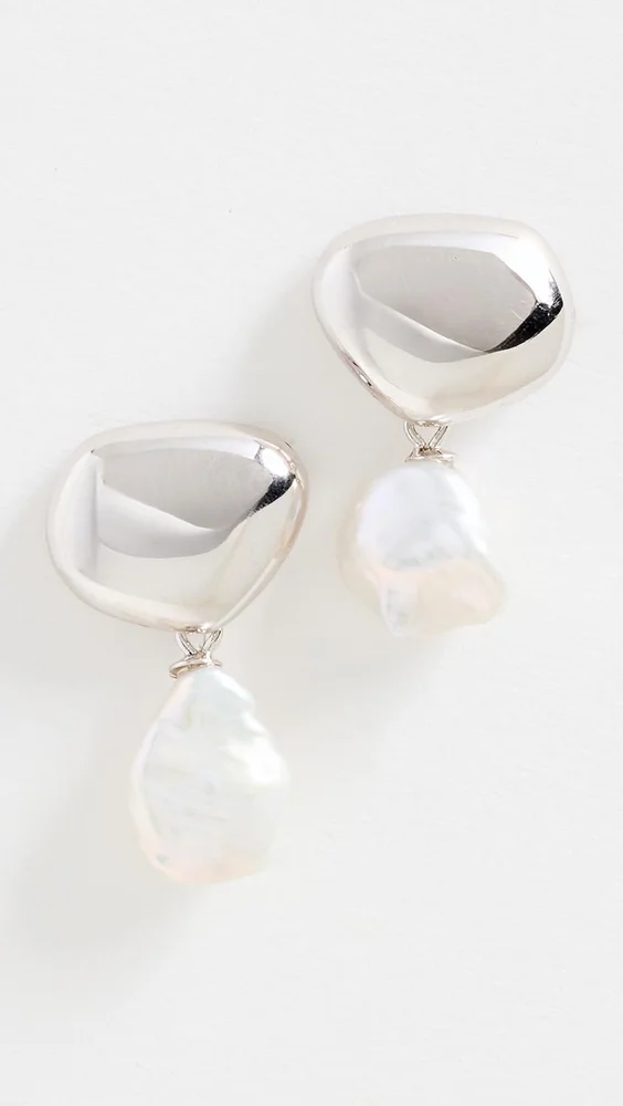 Silver Pearl Drop Earrings