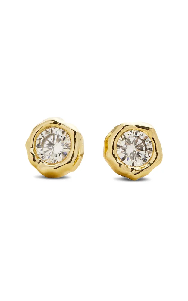 Asterales 14K Gold-Plated Molten Stud Earrings