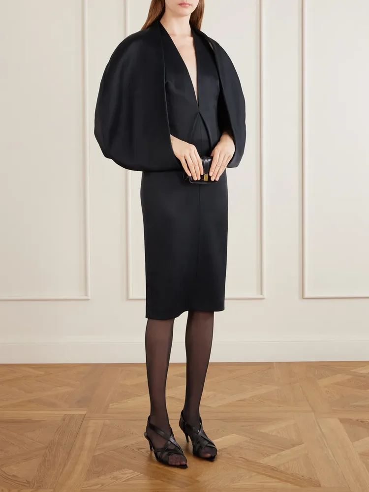 Dakota crepe-satin midi dress