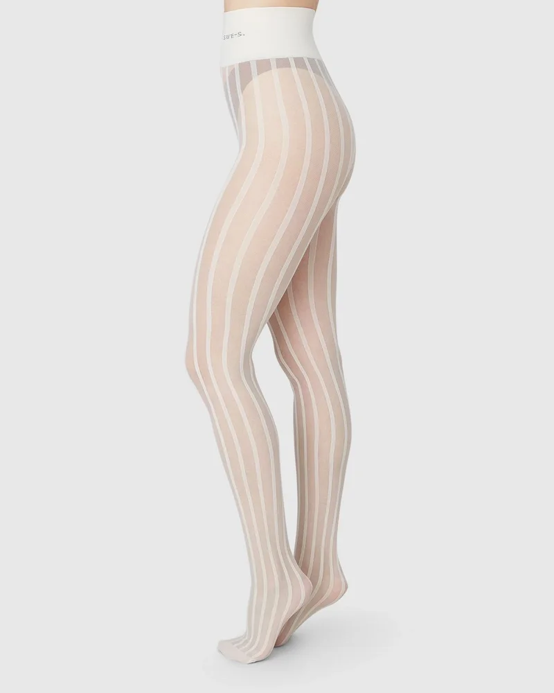 Siri Stripe Tights (Ivory)