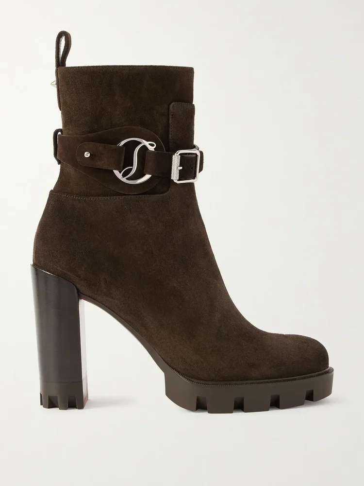 Dianouchette 100 buckled suede ankle boots