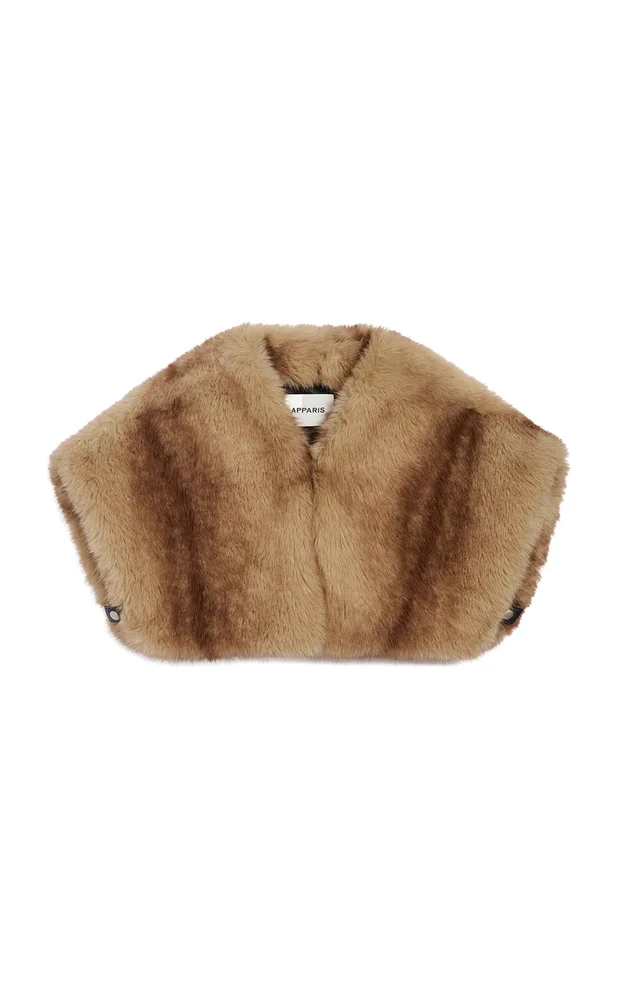 Devin Faux Mink Fur Shrug