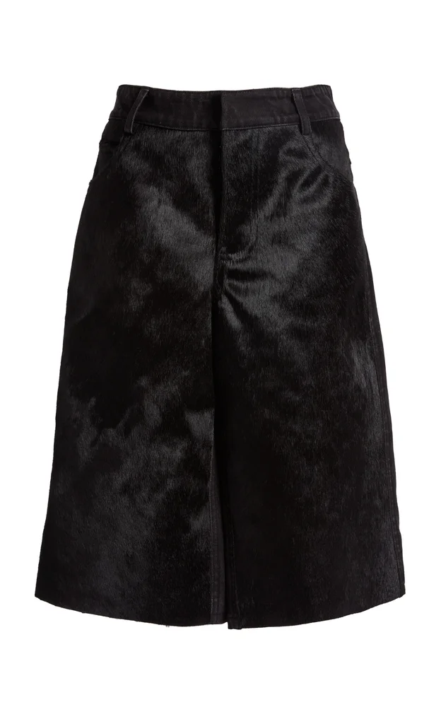 Elson Denim and Haircalf Knee-Length Shorts