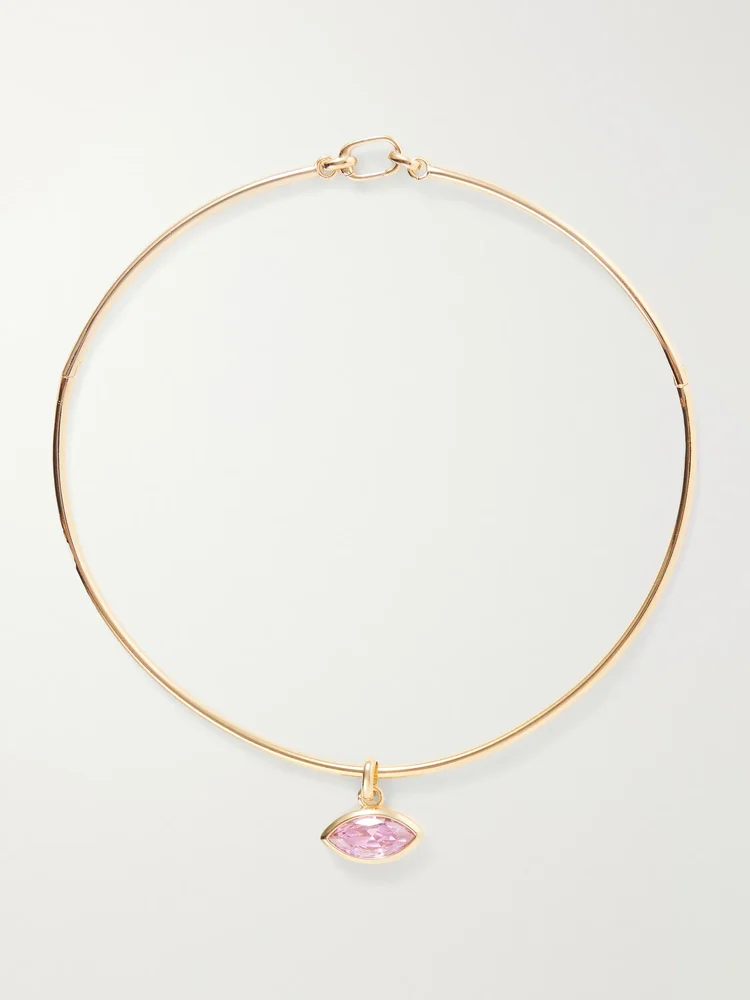 Protection sapphire gold-toned necklace