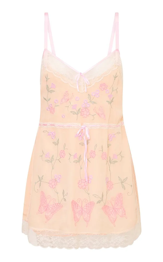 Nouvelle Embroidered Silk Mini Dress