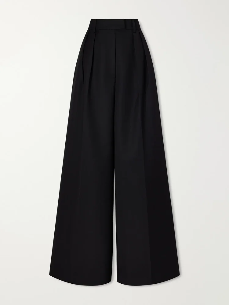 Lou pleated woven wide-leg pants
