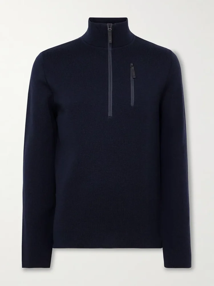 Matterhorn Shell-Trimmed Wool Half-Zip Ski Mid-Layer