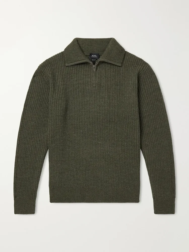 Virgin Wool Half-Zip Sweater