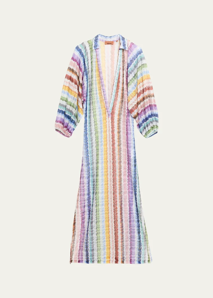 Zig Zag Knit Maxi Dress Coverup