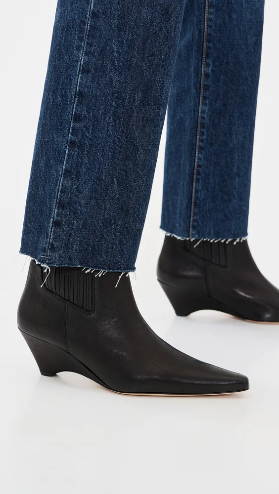 Parker Curved Wedge Leather Chelsea Boots