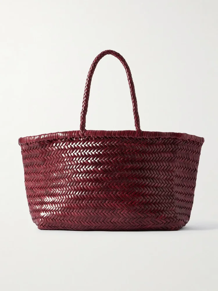 Bamboo Triple Jump Big woven leather tote