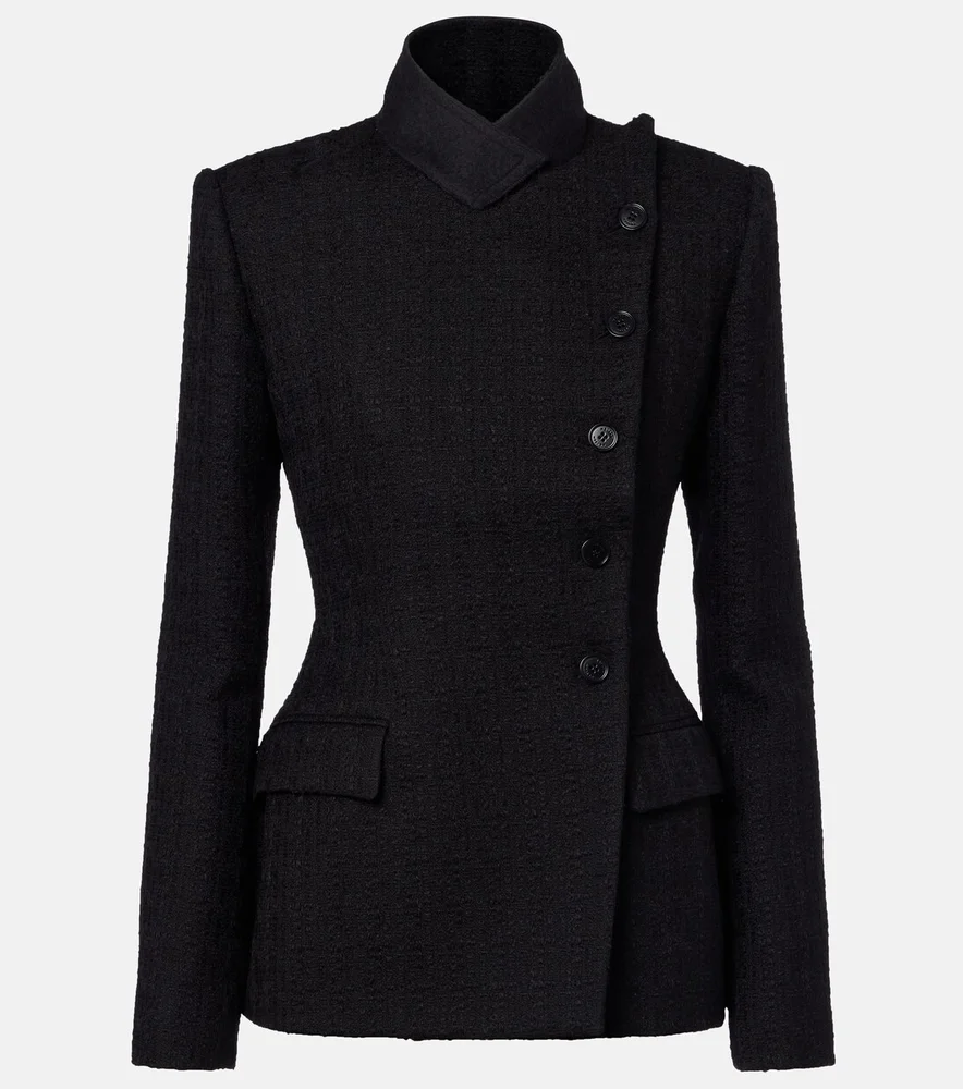 Wool and mohair tweed jacket