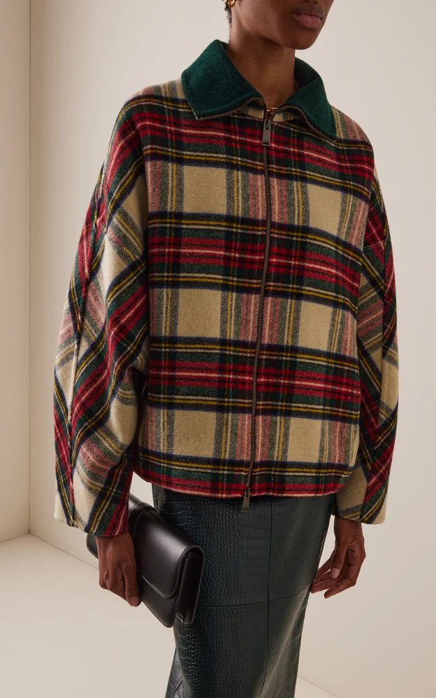 AJ Tartan-Checked Wool Jacket