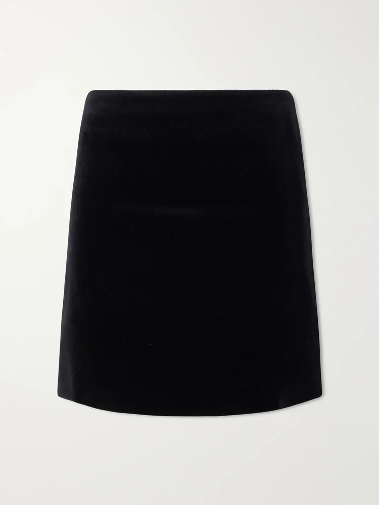 Coci cotton-velvet mini skirt