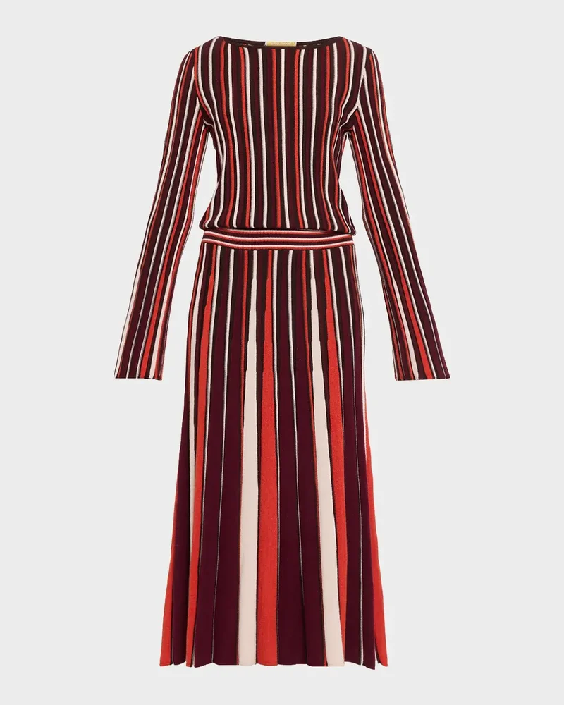 Hope Long-Sleeve Striped Knit Dress