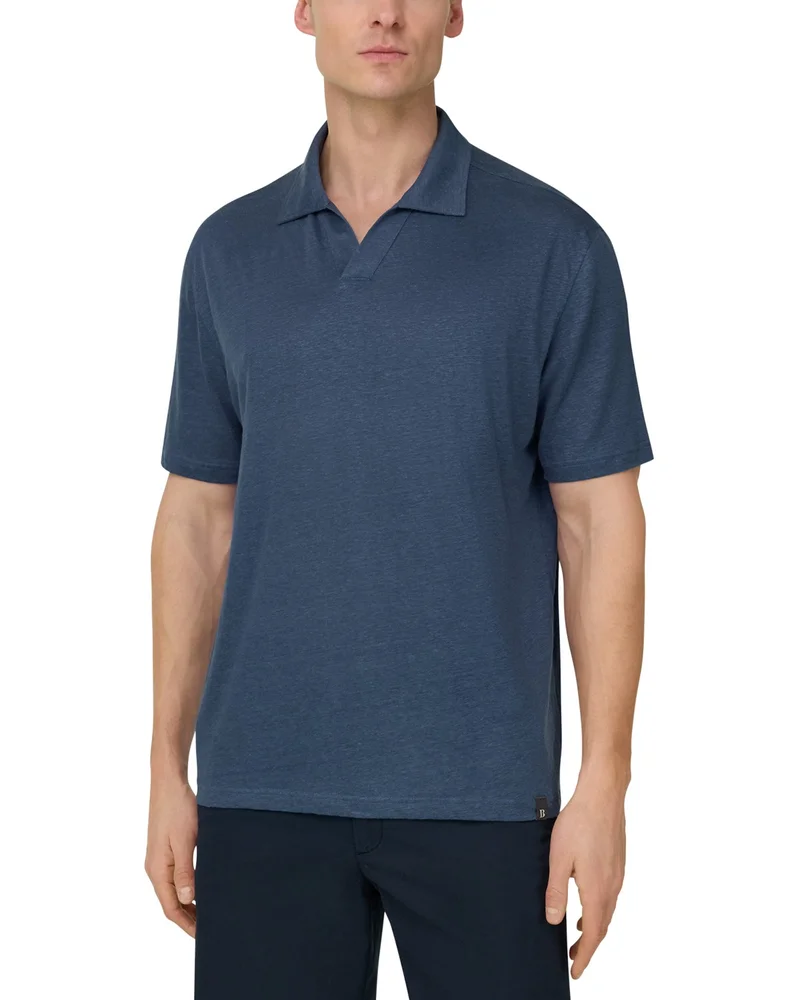 Stretch Linen Jersey Polo Shirt