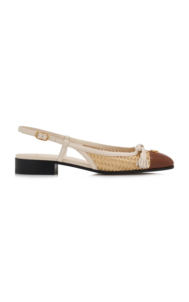 Valet Du Roi Leather Slingback Ballerinas
