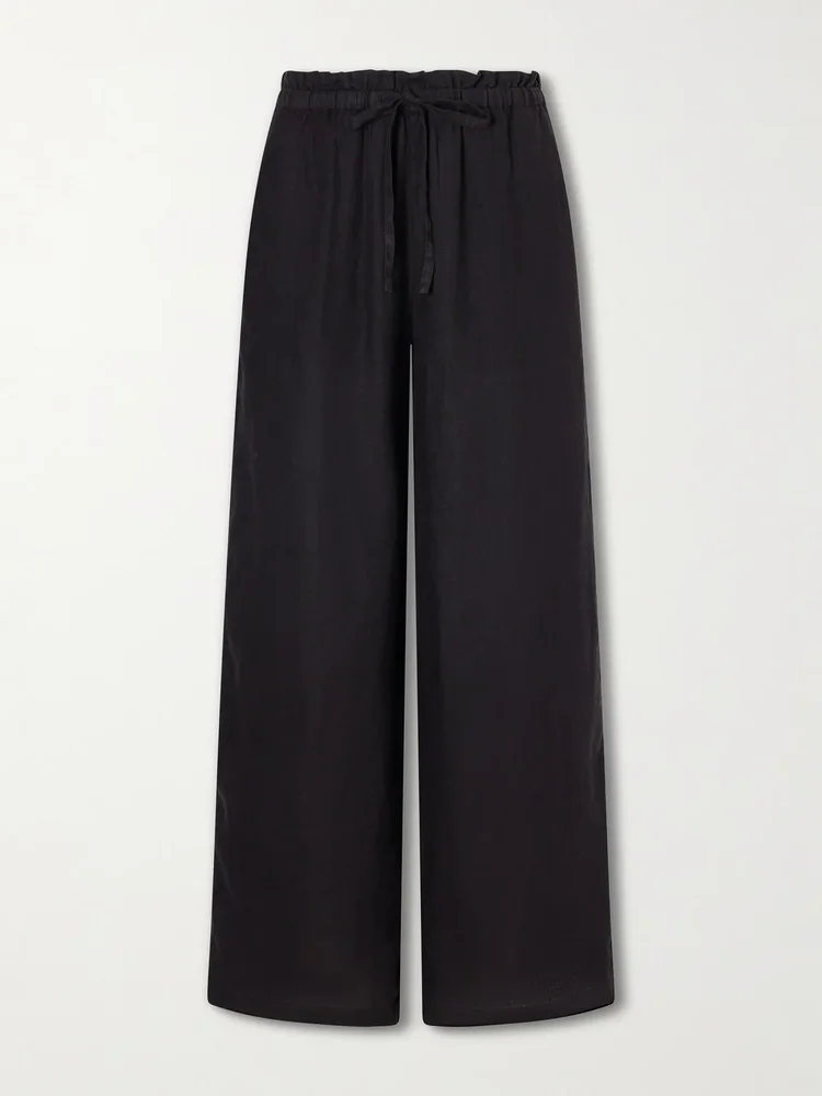 Linen wide-leg pants