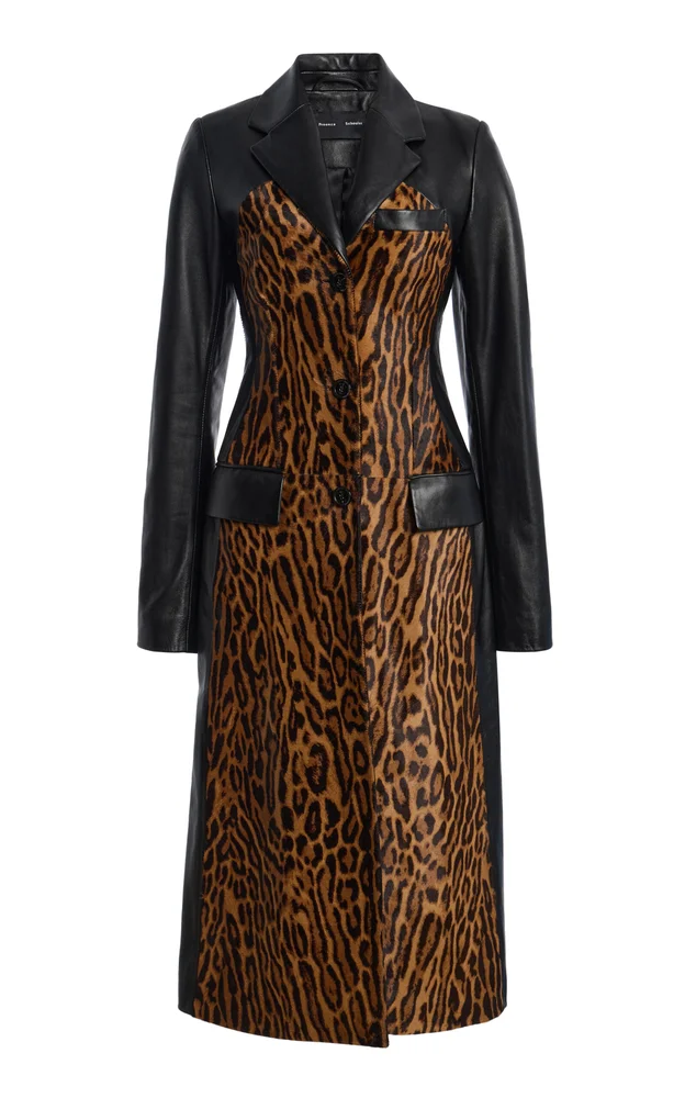 Farra Printed Leather Coat