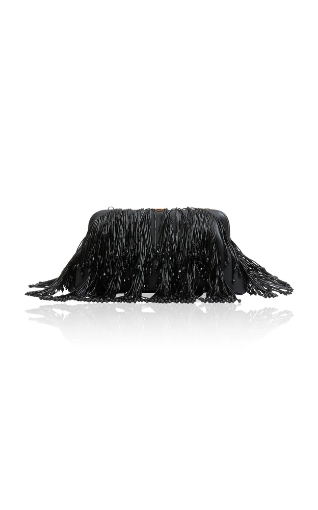 Pia Embellished Suede Clutch