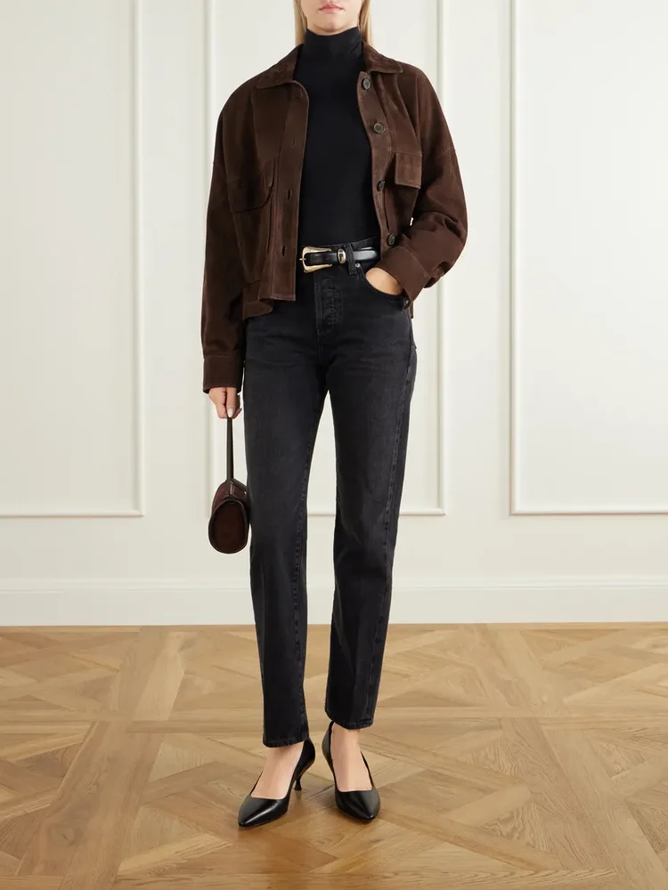 90's French high-waist straight-leg jeans
