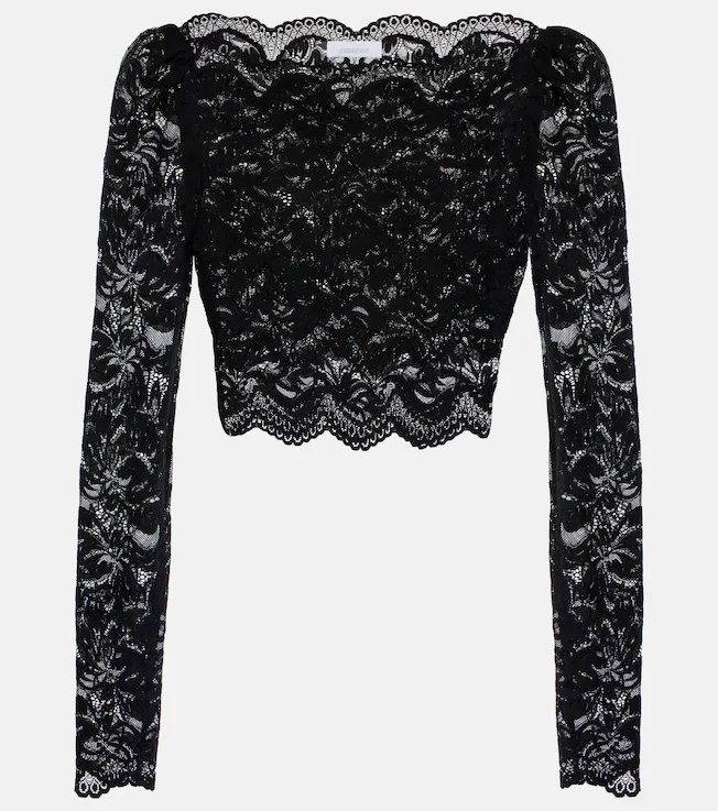 Floral lace crop top
