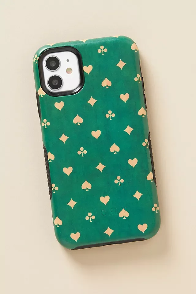Green Spade Hearts iPhone Case
