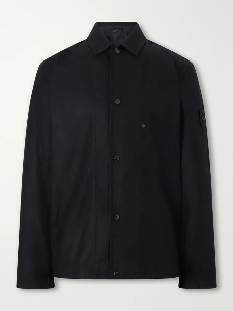 STONE ISLAND GHOST Wool and Nylon Flannel Overshirt