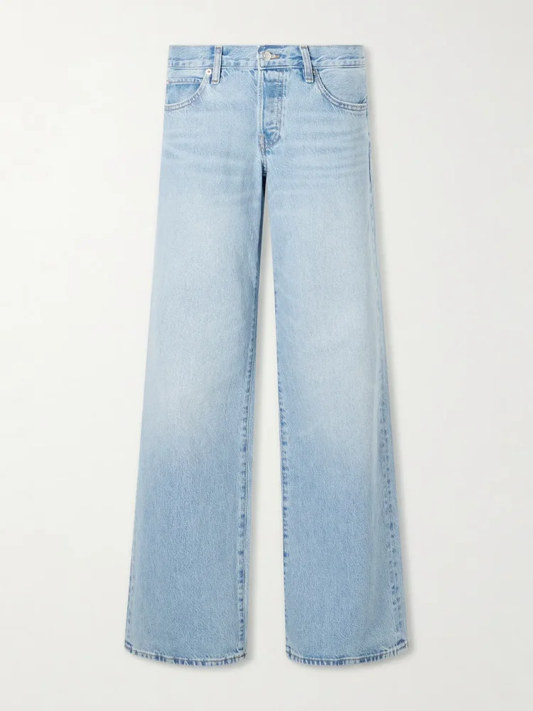the gray low rise wide leg jeans