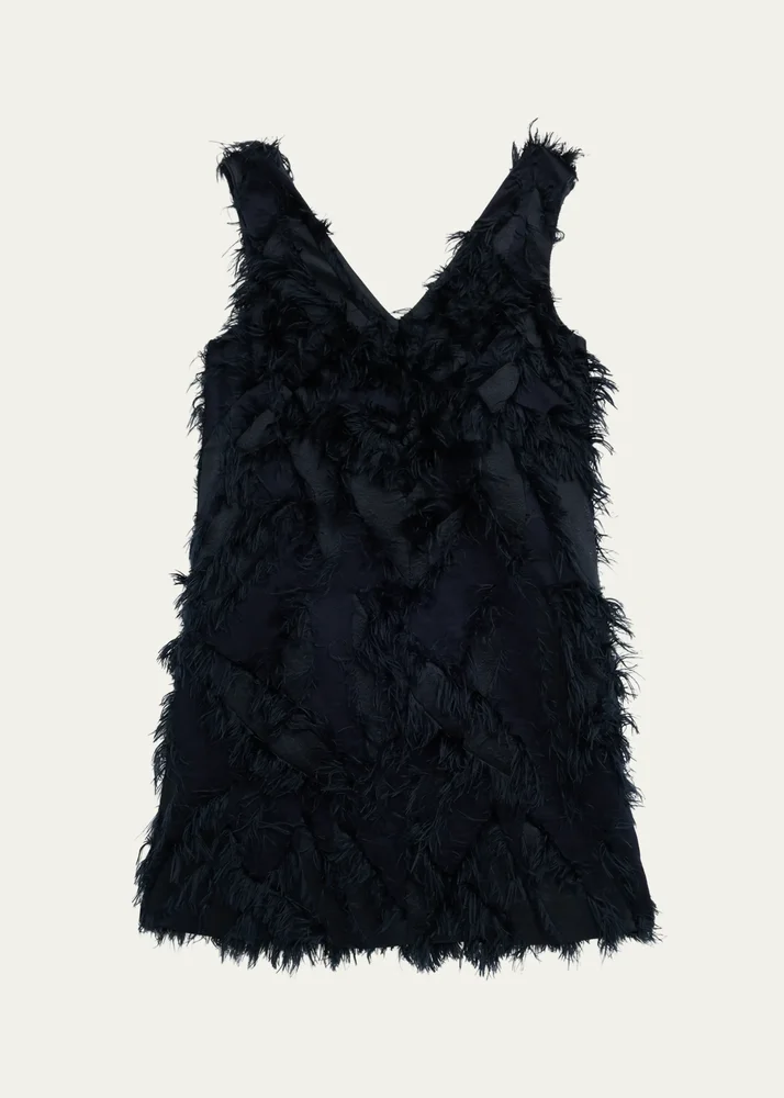 Jacquard Fringe Shift Dress