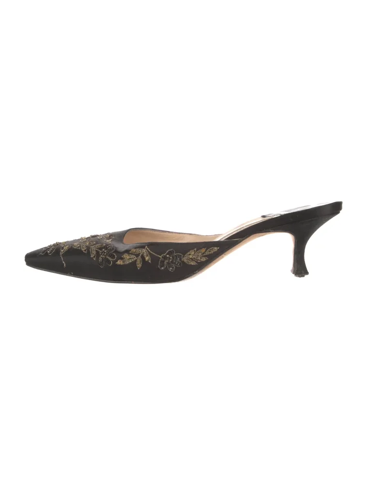 Satin Sequin Embellishments Mules