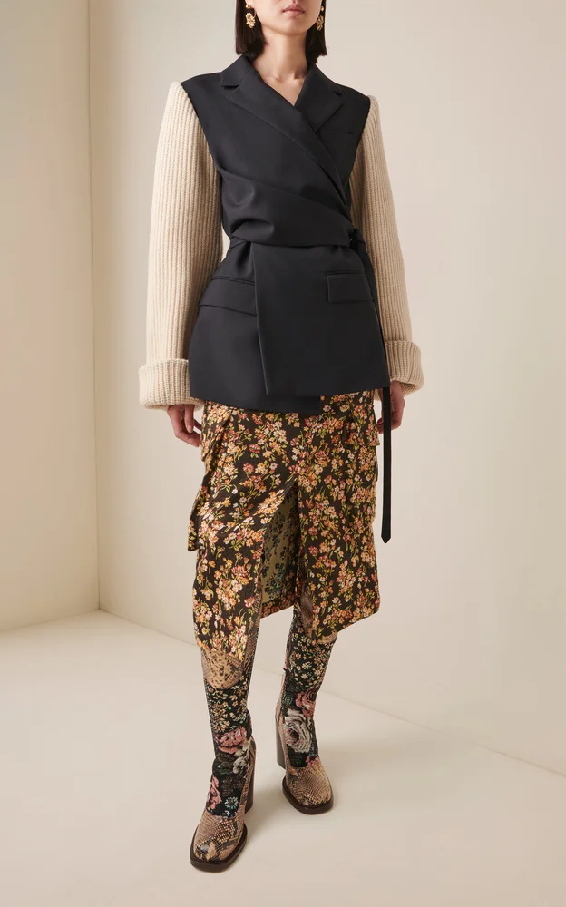 Sersy Cotton-Blend Midi Skirt