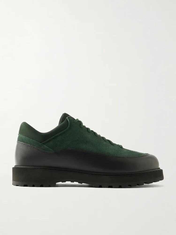 Cornaro Gala Leather-Trimmed Suede Hiking Boots