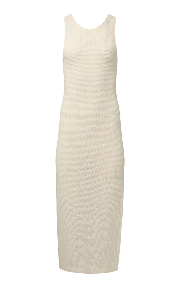 Linen Knit Scoop Back Maxi Dress