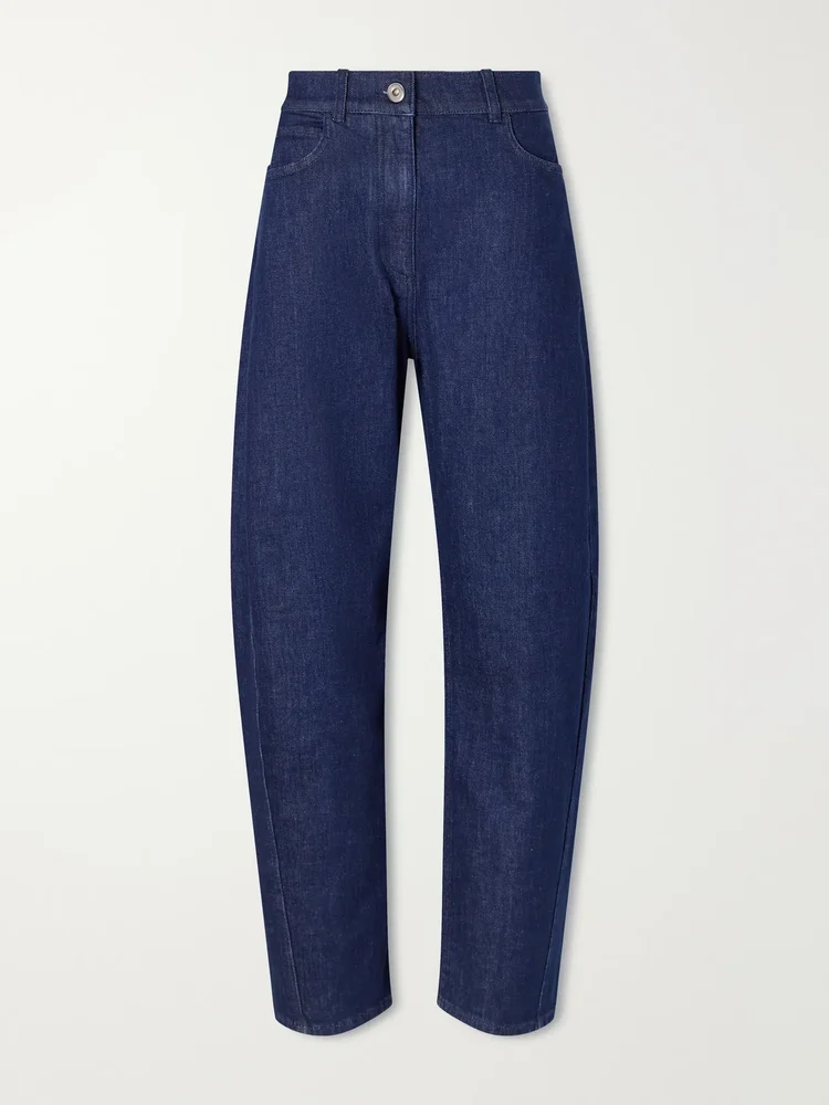 High-rise organic barrel-leg jeans
