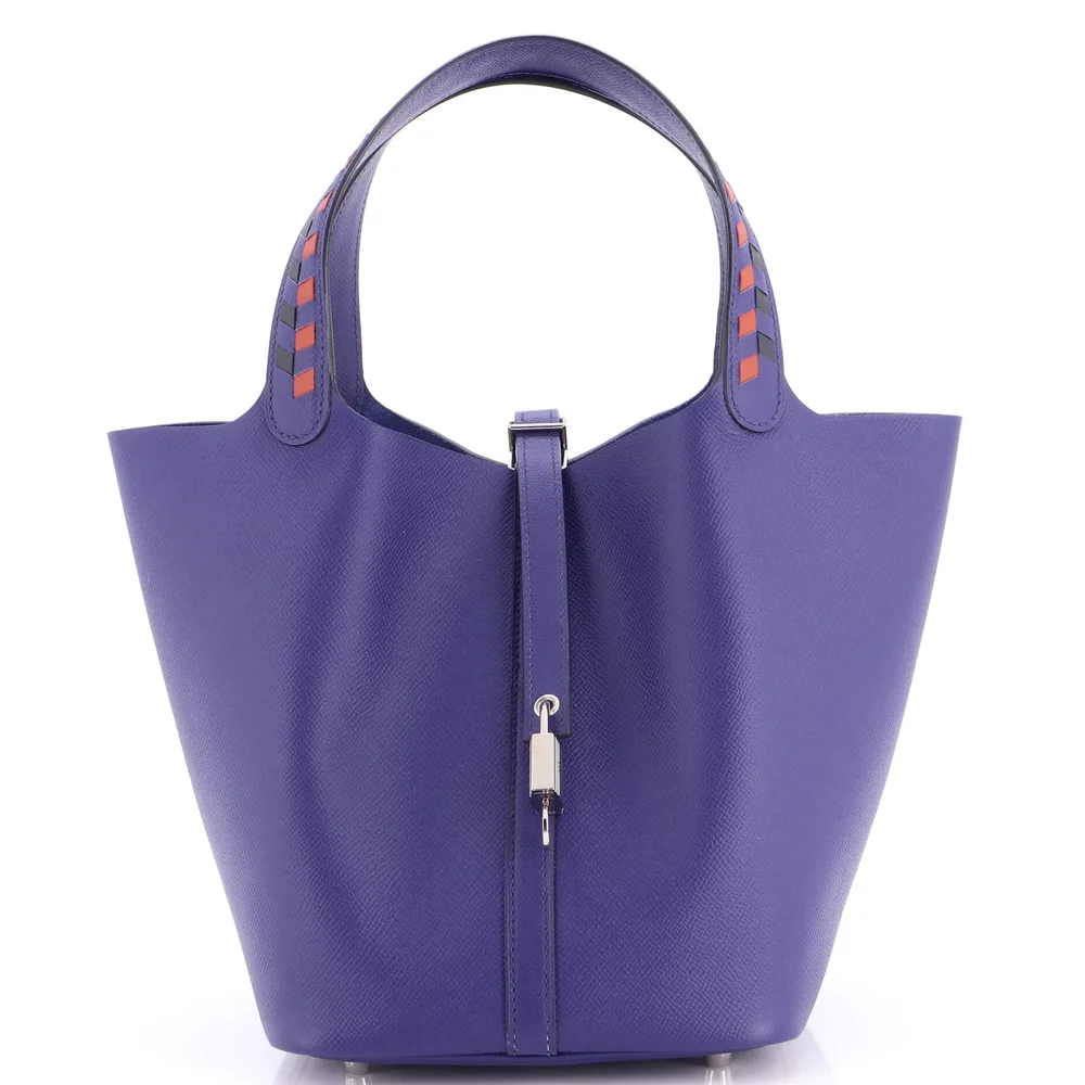 Pre-Owned Picotin Lock Bag Tressage Epsom MM
