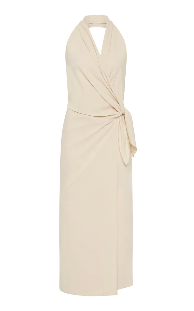 Halter Wrap Backless Dress