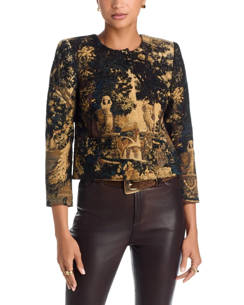 Lian Collarless 3/4 Sleeve Jacket