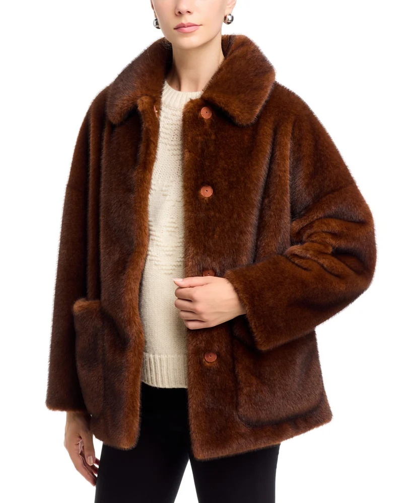 Melange Faux Fur Mink Jacket