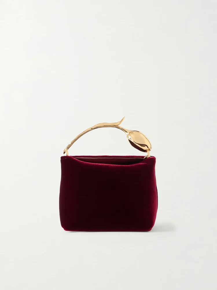 Bloom micro velvet clutch
