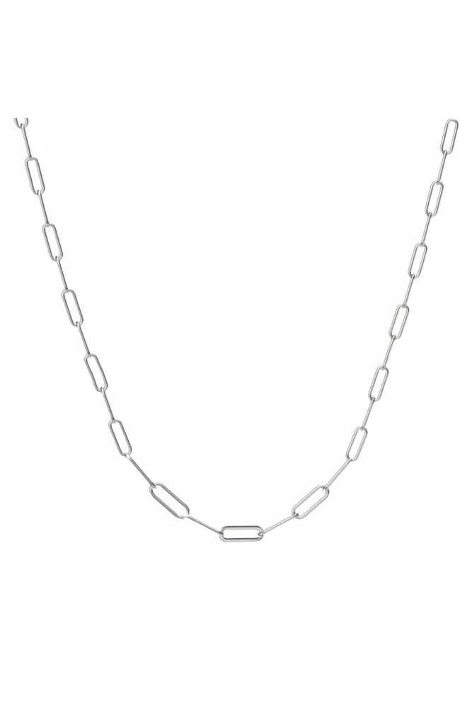 Sterling Silver Paperclip Necklace, 16 in.