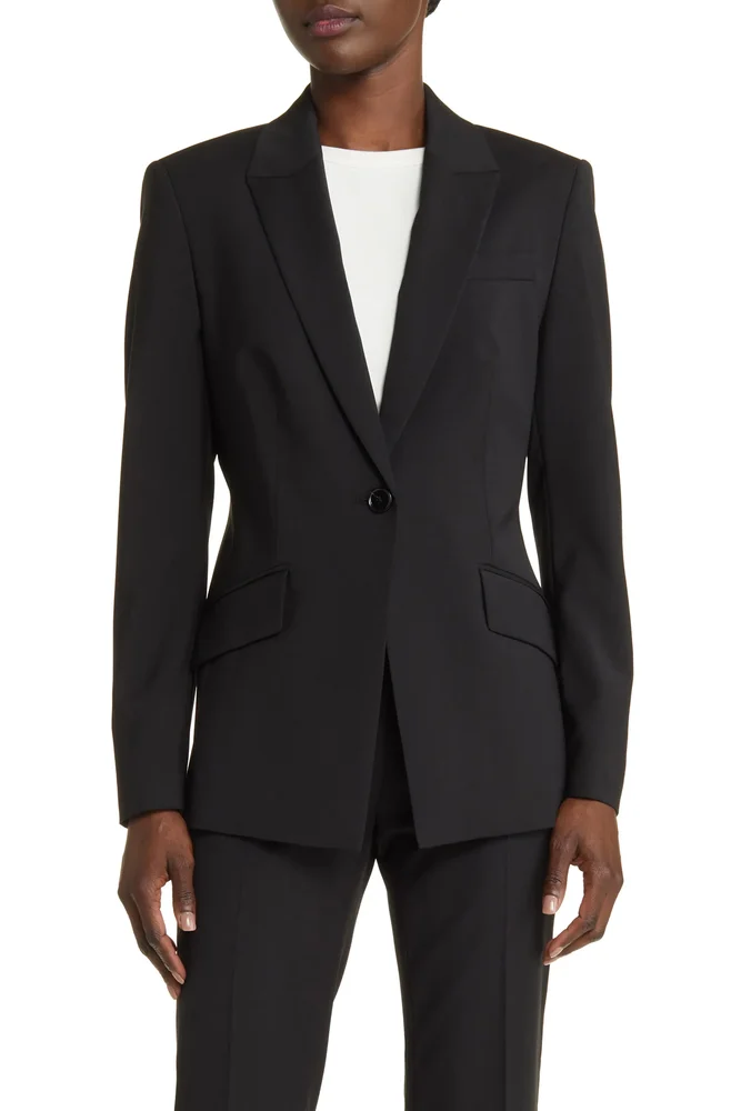 Jabinalah One-Button Virgin Wool Blazer